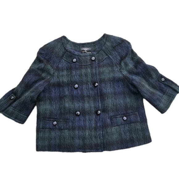 Talbots Wool Mohair Alpaca Womens Sz 18 Cropped Jacket Blazer 3/4 Sleeve - Picture 2 of 10